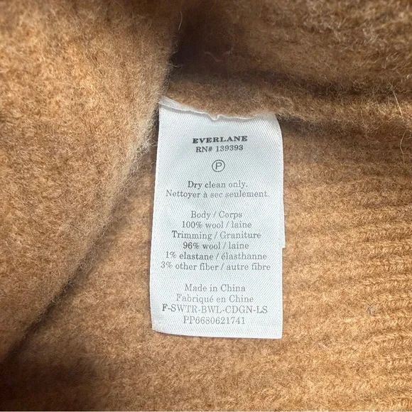 100% wool Everlane Women's Camel Cardigan Sweater - Picture 10 of 16